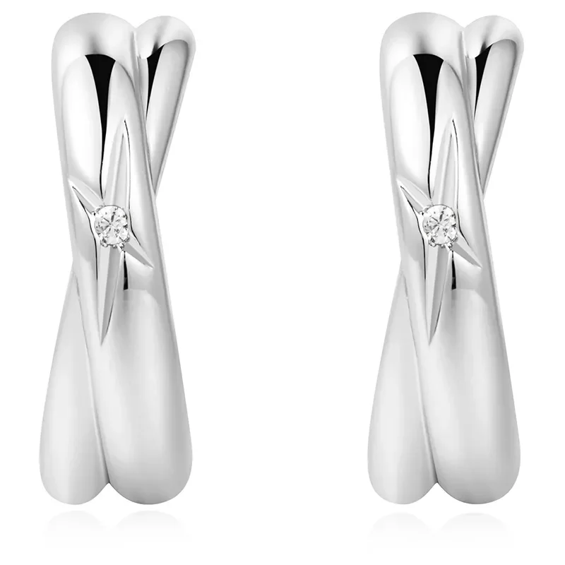 ANIA HAIE SILVER CROSS DUO HOOP EARRINGS E061-16H