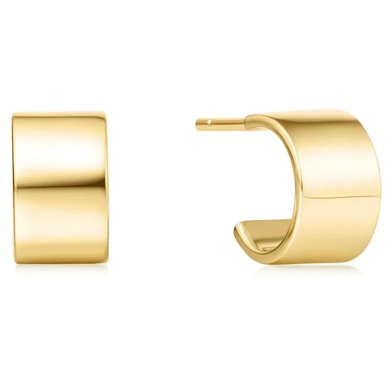 ANIA HAIE GOLD FLAT SMALL HOOP EARRINGS E062-02G