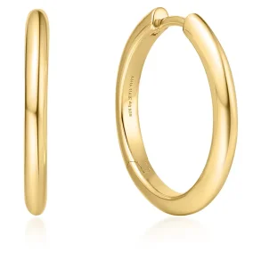 ANIA HAIE GOLD TUBE MEDIUM HOOP EARRINGS E062-03G