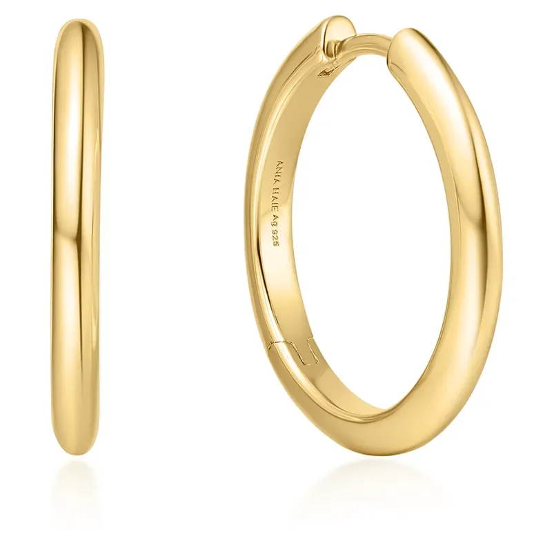 ANIA HAIE GOLD TUBE MEDIUM HOOP EARRINGS E062-03G