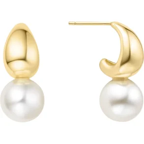 ANIA HAIE GOLD PEARL DOME HOOP EARRINGS E062-06G