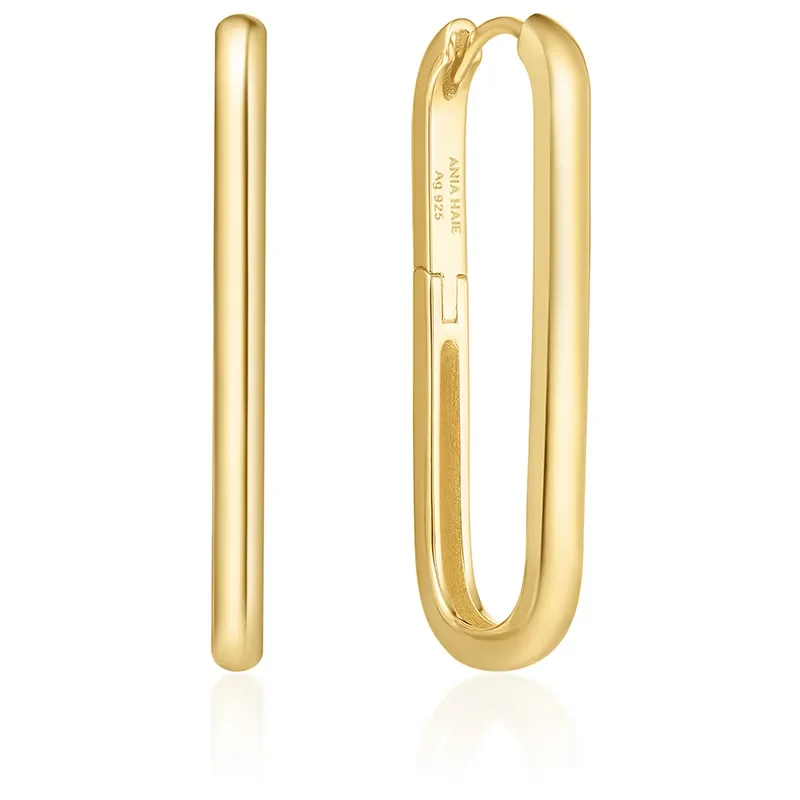 ANIA HAIE GOLD TUBE OVERSIZED U HOOP EARRINGS E062-07G