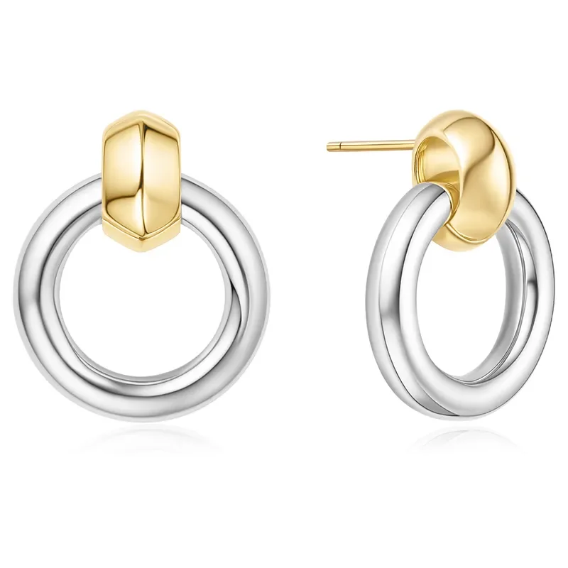 ANIA HAIE TWO-TONE HOOP EARRINGS E062-10T