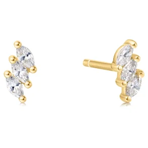 ANIA HAIE GOLD TRIPLE MARQUISE STUD EARRINGS E063-01G