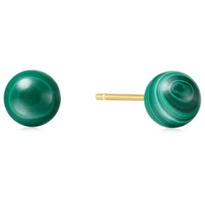 ANIA HAIE GOLD MALACHITE SPHERE STUD EARRINGS E063-02G