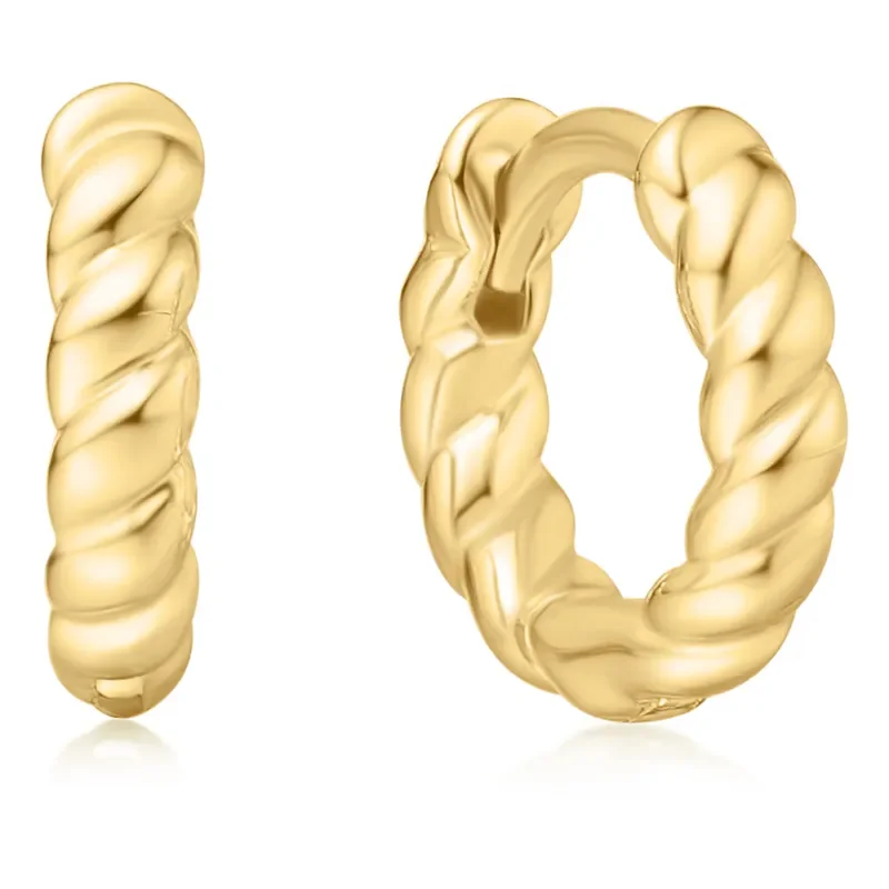 ANIA HAIE GOLD TEXTURE SMALL HOOP EARRINGS E063-03G