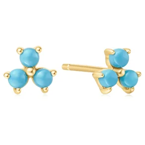 ANIA HAIE GOLD LAB CREATED TURQUOISE LOTUS EARRINGS E063-04G