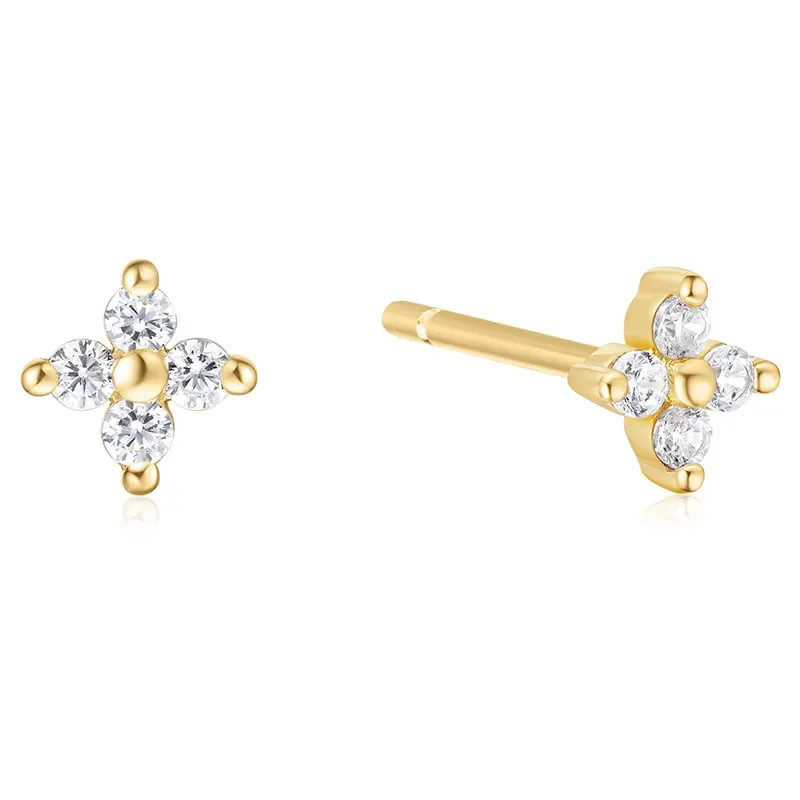 ANIA HAIE GOLD FOUR -PETAL STUD EARRINGS E064-01G