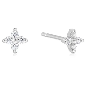ANIA HAIE SILVER FOUR -PETAL STUD EARRINGS E064-01H