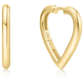ANIA HAIE GOLD MEDIUM HEART HOOP EARRINGS E064-03G