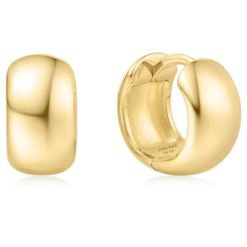 ANIA HAIE GOLD CHUBBY SMALL HOOP EARRINGS E064-04G