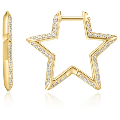 ANIA HAIE GOLD MEDIUM STAR PAVE EARRINGS E064-05G