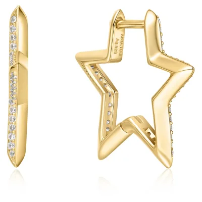 ANIA HAIE GOLD MEDIUM STAR PAVE EARRINGS E064-05G