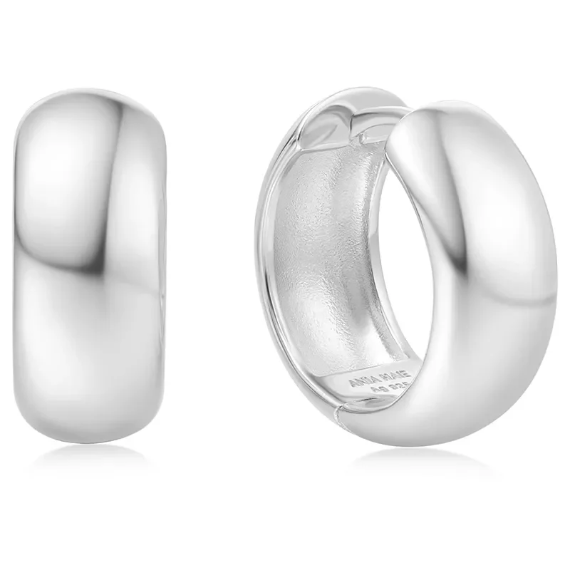 ANIA HAIE SILVER CHUBBY MEDIUM HOOP EARRINGS E064-06H