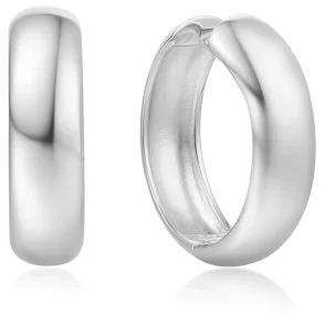 ANIA HAIE SILVER CHUBBY LARGE HOOP EARRINGS E064-08H