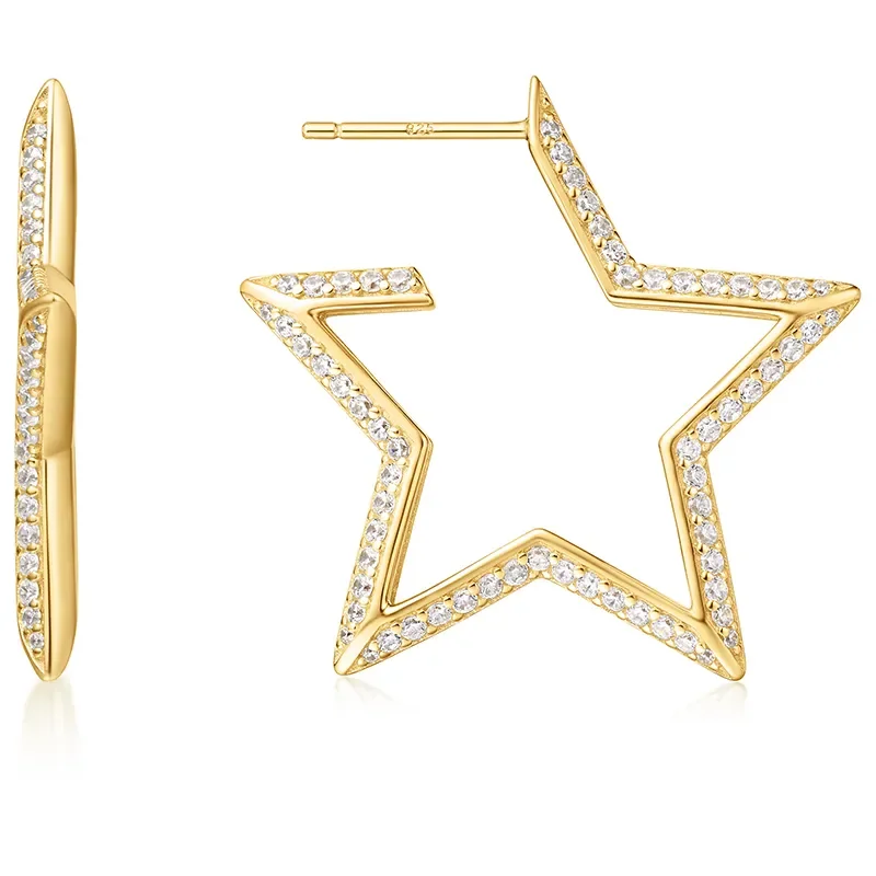 ANIA HAIE GOLD LARGE STAR PAVE EARRINGS E064-09G