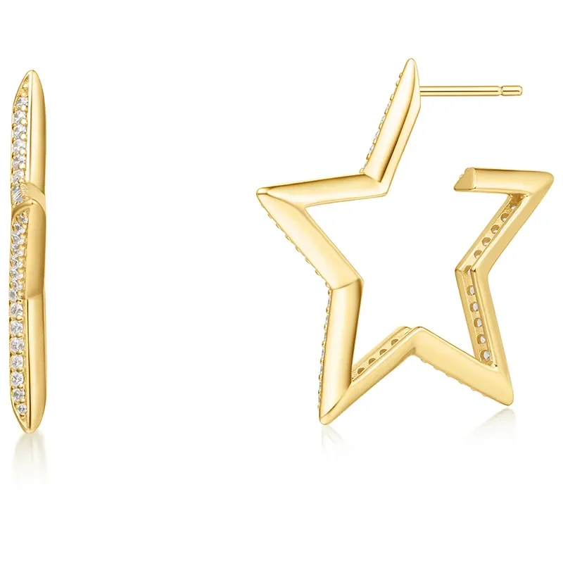 ANIA HAIE GOLD LARGE STAR PAVE EARRINGS E064-09G