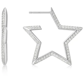ANIA HAIE SILVER LARGE STAR PAVE EARRINGS E064-09H
