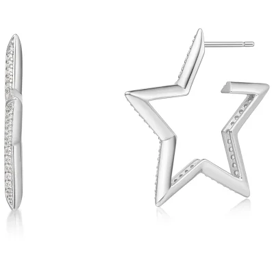 ANIA HAIE SILVER LARGE STAR PAVE EARRINGS E064-09H