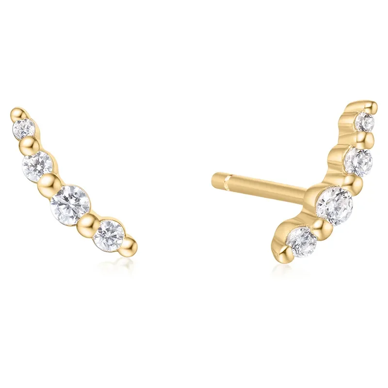 ANIA HAIE GOLD BEZEL BEADED STONE STUD EARRINGS E065-01G