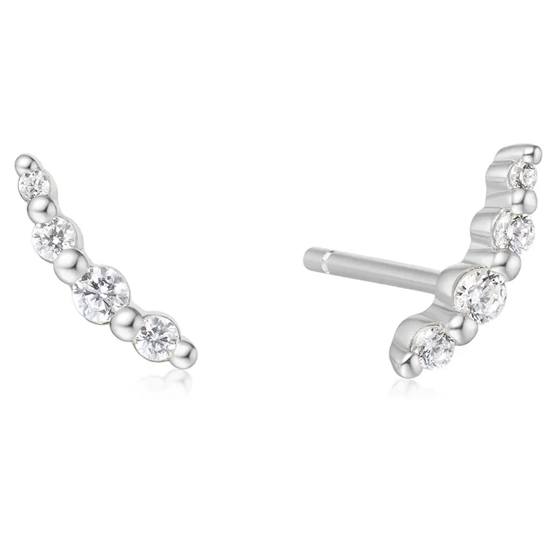 ANIA HAIE SILVER BEZEL BEADED STONE STUD EARRINGS E065-01H