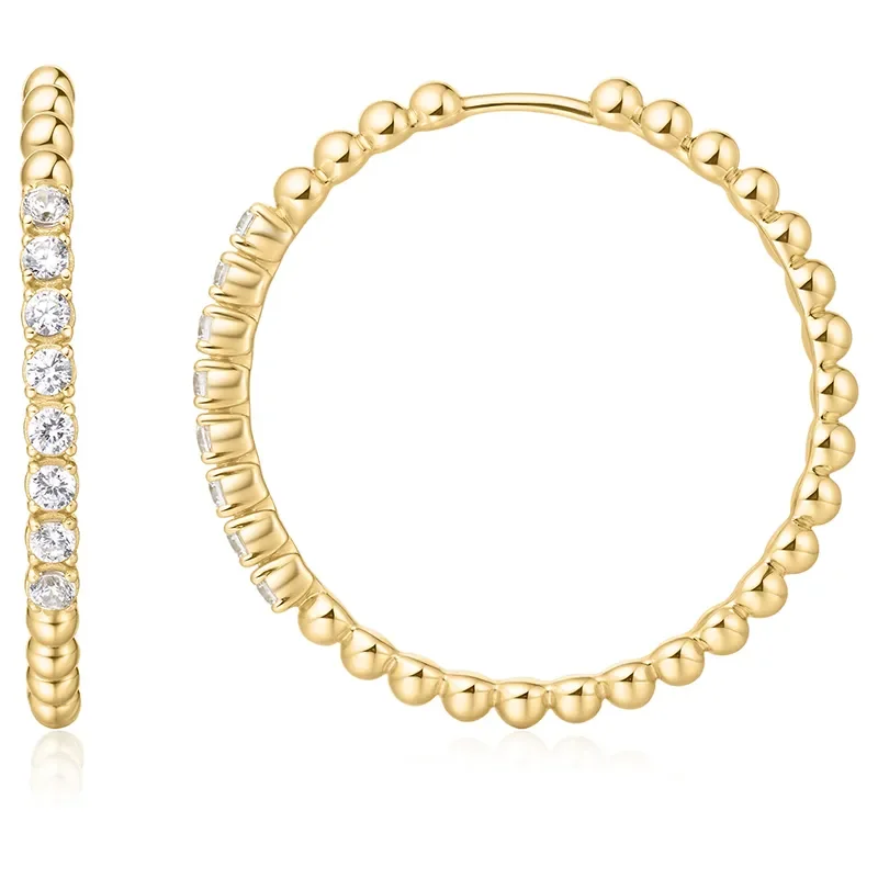 ANIA HAIE GOLD LARGE CLAW SPHERE HOOP EARRINGS E065-05G