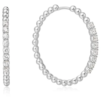 ANIA HAIE SILVER LARGE CLAW SPHERE HOOP EARRINGS E065-05H