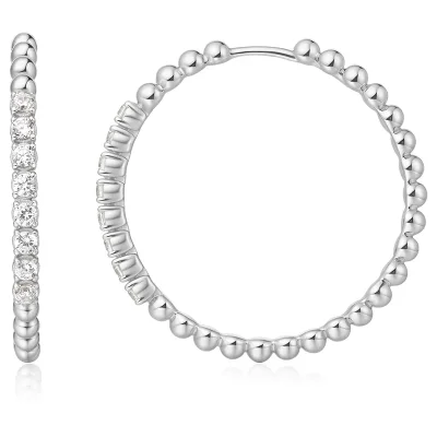 ANIA HAIE SILVER LARGE CLAW SPHERE HOOP EARRINGS E065-05H