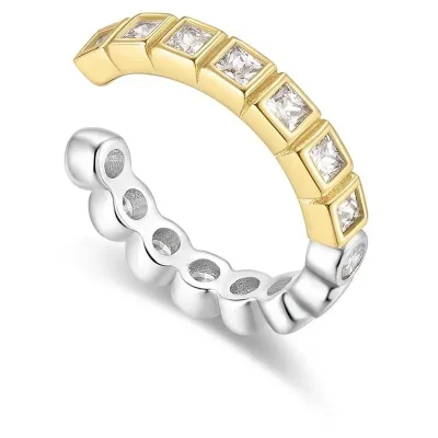 ANIA HAIE TWO-TONE BEZEL EAR CUFF E066-02T