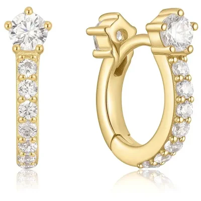 ANIA HAIE GOLD SPARKLING PAVE HOOP EARRINGS E066-04G