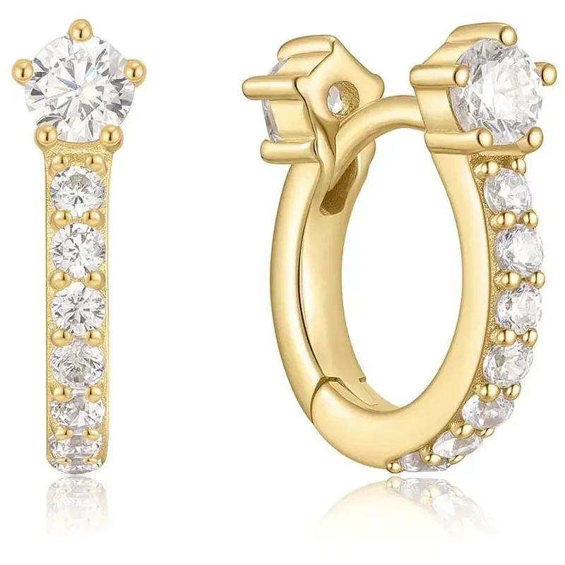 ANIA HAIE GOLD SPARKLING PAVE HOOP EARRINGS E066-04G