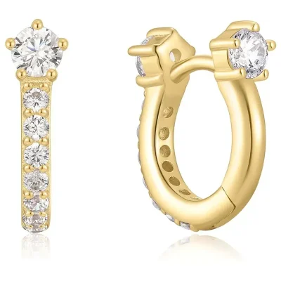 ANIA HAIE GOLD SPARKLING PAVE HOOP EARRINGS E066-04G