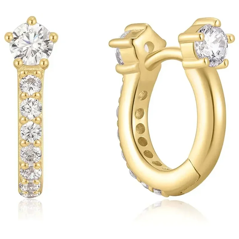 ANIA HAIE GOLD SPARKLING PAVE HOOP EARRINGS E066-04G