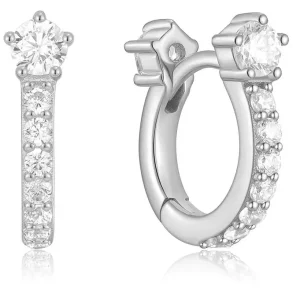 ANIA HAIE SILVER SPARKLING PAVE HOOP EARRINGS E066-04H