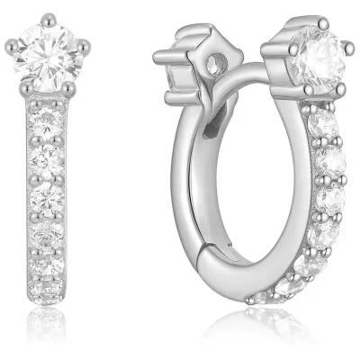 ANIA HAIE SILVER SPARKLING PAVE HOOP EARRINGS E066-04H