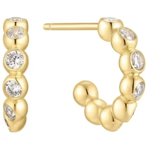 ANIA HAIE GOLD BEZEL BEADED HOOP EARRINGS E066-05G