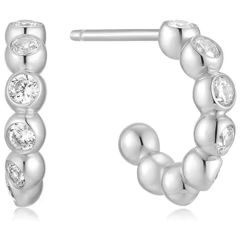 ANIA HAIE GOLD BEZEL BEADED HOOP EARRINGS E066-05H