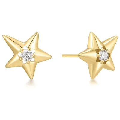 ANIA HAIE GOLD SPARKLING STAR DROP STUD EARRINGS E066-07G