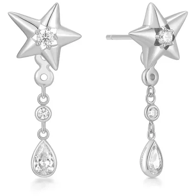 ANIA HAIE SILVER SPARKLING STAR DROP STUD EARRINGS E066-07H