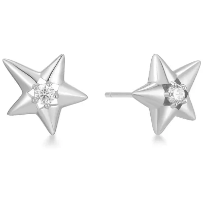 ANIA HAIE SILVER SPARKLING STAR DROP STUD EARRINGS E066-07H
