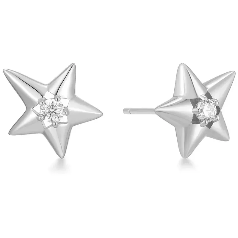 ANIA HAIE SILVER SPARKLING STAR DROP STUD EARRINGS E066-07H