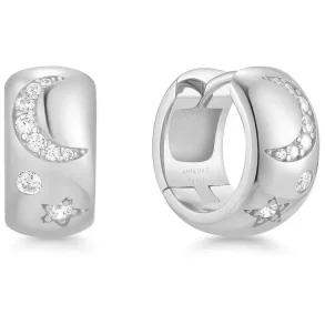 ANIA HAIE SILVER CELESTIAL CHUNKY HOOP EARRINGS E066-09H