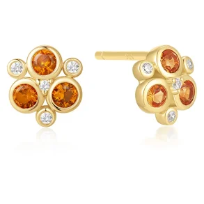 ANIA HAIE GOLD NANO GEM FLORAL TRIO STUD EARRINGS E066-11G
