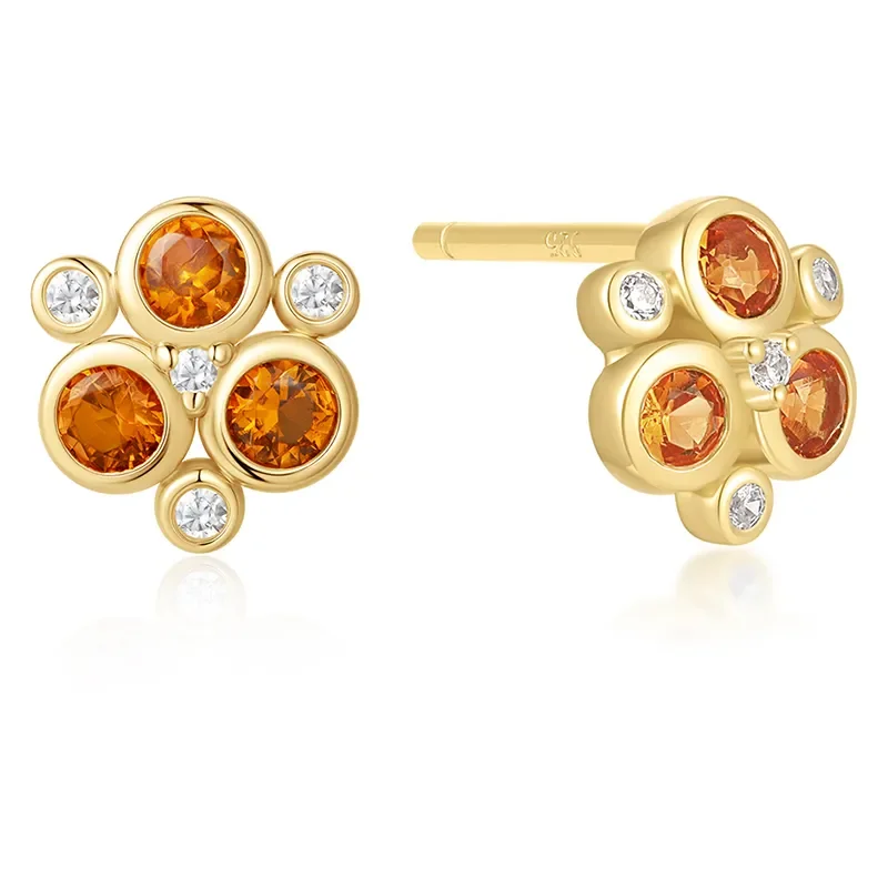 ANIA HAIE GOLD NANO GEM FLORAL TRIO STUD EARRINGS E066-11G