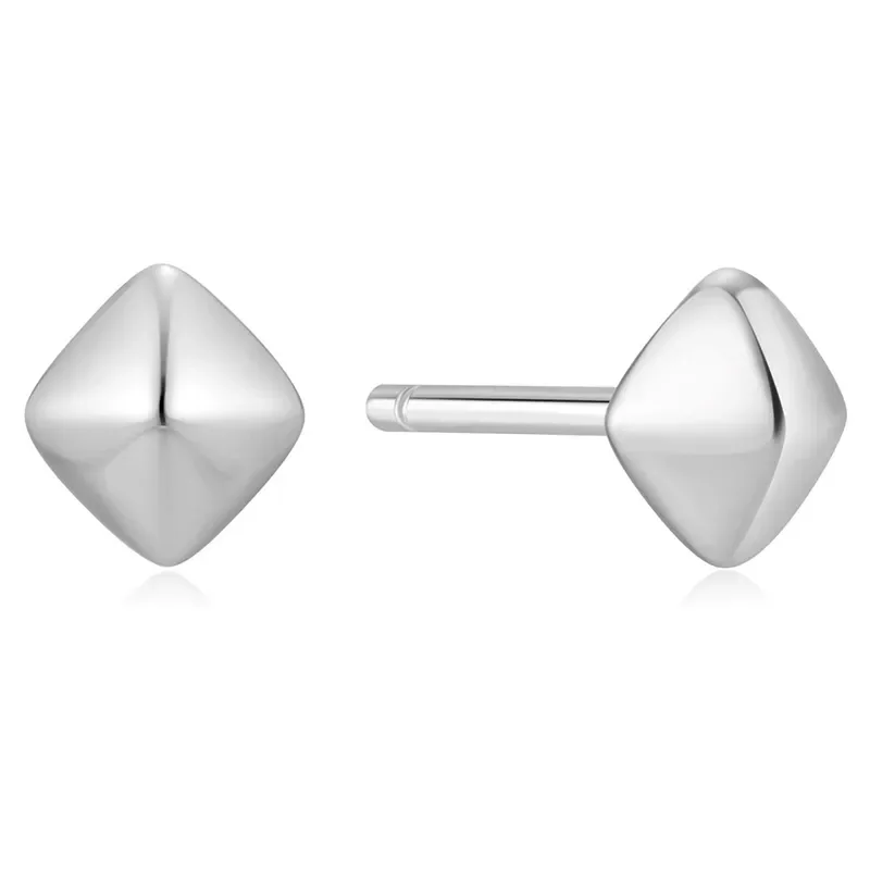 ANIA HAIE SILVER PYRAMID GLAM STUD EARRINGS E067-02H