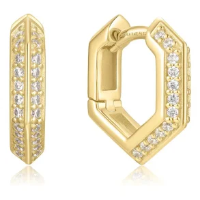 ANIA HAIE GOLD SPARKLING SHIELD HOOP EARRINGS E067-06G