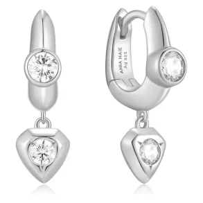 ANIA HAIE SILVER U-SHAPED SHIELD DROP HOOP EARRINGS E067-07H