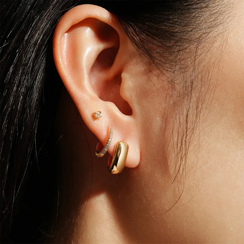 ANIA HAIE GOLD MINI U-SHAPED HOOP EARRINGS E067-08G