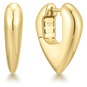 ANIA HAIE GOLD PUFFY SHIELD HOOP EARRINGS E067-09G