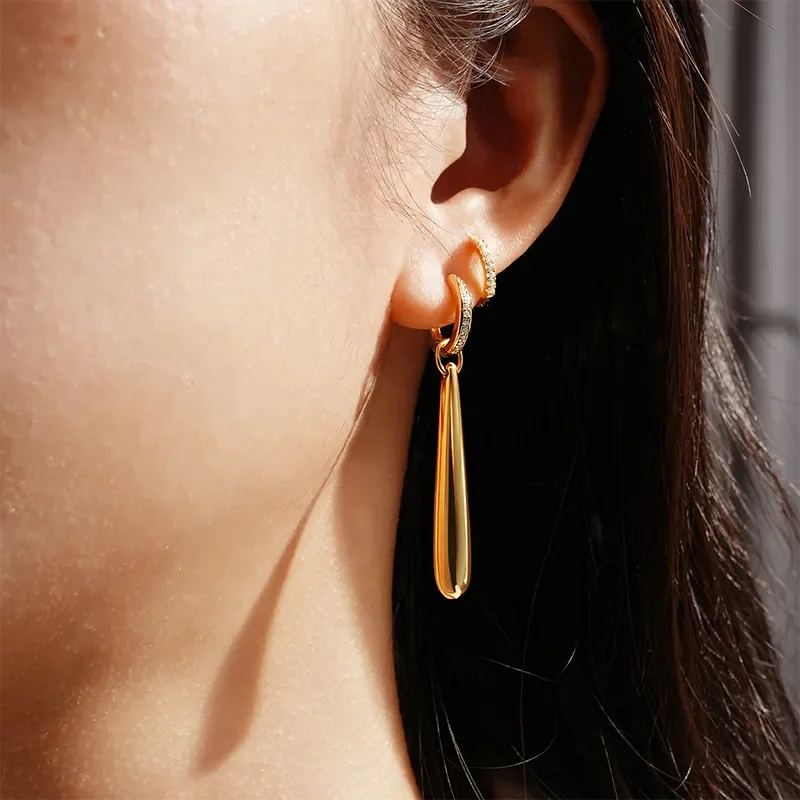 ANIA HAIE GOLD LONG WATER DROPLET DROP EARRINGS E067-11G